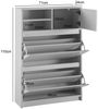 Schuhschrank Weiß 71x110x24 cm Schuhkipper Geschlossen, Schuhkommode Modern,. Bild 4
