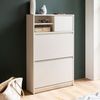 Schuhschrank Weiß 71x110x24 cm Schuhkipper Geschlossen, Schuhkommode Modern,. Bild 2