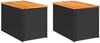 vidaXL Garten-Beistelltische 2 Stk Schwarz 55x34x37cm Poly Rattan Holz 365980 Bild 2