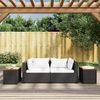 vidaXL Garten-Beistelltische 2 Stk Schwarz 55x34x37cm Poly Rattan Holz 365980 Bild 3