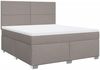 vidaXL Boxspringbett mit Matratze Taupe 180x200 cm Stoff 3290564 Bild 2