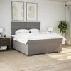 vidaXL Boxspringbett mit Matratze Taupe 180x200 cm Stoff 3290564 Bild 3