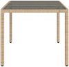 vidaXL Gartentisch mit Glasplatte Beige 150x90x75 cm Poly Rattan 365533 Bild 5