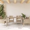 vidaXL Gartentisch mit Glasplatte Beige 150x90x75 cm Poly Rattan 365533 Bild 3