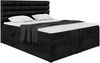 MEBLINI Boxspringbett KARIM 140x200 cm mit Bettkasten - H4/Schwarz Samt Polsterbett - Doppelbett mit Topper & Taschenfederkern-Matratze Bild 2