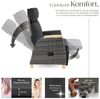 tectake® Rattan Outdoor Sessel, Korbsessel Hochlehner mit Fußstütze und Verstellbarer Lehne, Relaxsessel mit Liegefunktion, Liegestuhl für Balkon, Lounge Möbel für Garten, Sonnenliege, Lesesessel Bild 2