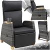 tectake® Rattan Outdoor Sessel, Korbsessel Hochlehner mit Fußstütze und Verstellbarer Lehne, Relaxsessel mit Liegefunktion, Liegestuhl für Balkon, Lounge Möbel für Garten, Sonnenliege, Lesesessel Bild 4