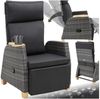 tectake® Rattan Outdoor Sessel, Korbsessel Hochlehner mit Fußstütze und Verstellbarer Lehne, Relaxsessel mit Liegefunktion, Liegestuhl für Balkon, Lounge Möbel für Garten, Sonnenliege, Lesesessel Bild 5