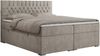 Boxspringbett mit 2 Bettkästen, Matratze und Topper - PERA - 120x200cm - Beige Stoff - H3 Bild 3