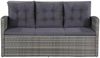 vidaXL 6-tlg. Garten-Lounge-Set, mit Auflagen, Poly Rattan Grau Bild 3
