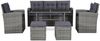 vidaXL 6-tlg. Garten-Lounge-Set, mit Auflagen, Poly Rattan Grau Bild 2