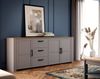 Sideboard >BOHOL< 3 Türen. 3 Schübe, Riviera Eiche / Eiche grau - 220,8x87x42cm (BxHxT) Bild 2