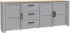 Sideboard >BOHOL< 3 Türen. 3 Schübe, Riviera Eiche / Eiche grau - 220,8x87x42cm (BxHxT) Bild 4