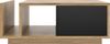 LVHOM Couchtisch Holz mit Fächern und Schubladen, Wohnzimmertisch mit LED, Beistelltisch Scandi, Schwarz/Eiche, 100x53x38 cm Bild 2