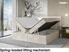 MEBLINI Boxspringbett ASPIN 140x200 cm mit Bettkasten und LED - H3/Creme Samt Polsterbett - Doppelbett mit Topper & Taschenfederkern-Matratze Bild 3