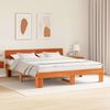 vidaXL Bettrahmen Wachsbraun 180 x 200 cm Massives Kiefernholz 872559 Bild 3