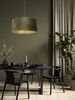 BPS Koncept 0E0-150-40 Hängeleuchte GLAMOUR Samtstoff auf PVC-Basis oliv, gold 1xE27 60W H:102 Ø40cm dimmbar Bild 2