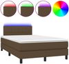 Boxspringbett mit Matratze & LED Stoff Dunkelbraun 120x200 cm, Härtegrad: H2 [3133144] Bild 2