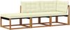 vidaXL Ecksofa-Einheiten für draußen mit Kissen 3 Stück Natur 900653 Bild 2