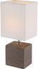 LED Tischleuchte eckig mit Keramikfuß und Stoffschirm, Braun, Höhe 29cm Bild 2