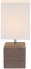 LED Tischleuchte eckig mit Keramikfuß und Stoffschirm, Braun, Höhe 29cm Bild 3
