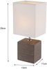 LED Tischleuchte eckig mit Keramikfuß und Stoffschirm, Braun, Höhe 29cm Bild 4