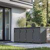 SMARTBOX 4er Mülltonnenbox für 120 l in Anthrazit - Premium Verkleidung Wetterfest & Korrosionsbeständig - Storage Cabinet Möbelschrank mit Gasdruckdämpfer Soft-Close Deckelseilzug Magnetverschluss Bild 5