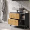 Waschbeckenunterschrank Leano Anthrazit/Bergeiche 80 x 62 cm mit 2 Schubladen Vicco Bild 5