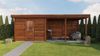 Lugarde Select Modern Gartenhaus mit Vordach Mannheim 300x300cm + 400cm - Braunes Öl Bild 4