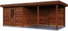 Lugarde Select Modern Gartenhaus mit Vordach Mannheim 300x300cm + 400cm - Braunes Öl Bild 2