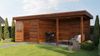 Lugarde Select Modern Gartenhaus mit Vordach Mannheim 300x300cm + 400cm - Braunes Öl Bild 5