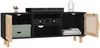 vidaXL TV-Schrank Schwarz 105x30x40 cm Massivholz Kiefer Natur-Rattan 345616 Bild 3
