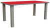 ELI Kindertisch - mit Bunter Tischplatte - 58cm x 110cm - Rot Bild 2