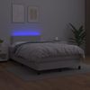 vidaXL Boxspringbett mit Matratze & LED Kunstleder Weiß 120x200 cm Bild 4