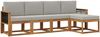 vidaXL Outdoor-Sofagarnitur 5 pcs Natürlich und Hellgrau Polyester 3385132 Bild 2