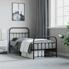 vidaXL Bettgestell mit Kopf- und Fußteil Metall Schwarz 90x190 cm 352588 Bild 4