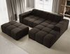 Ecksofa Fogo, Sofa mit Hocker, Couch L-Form, Veloursstoff, Rechts Sofa, 245 x 68 x 180 cm, Braun Bild 2