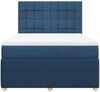 vidaXL Boxspringbett mit Matratze Blau 160x200 cm Stoff 3292113 Bild 4