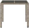 vidaXL Gartentisch mit Glasplatte Grau 90x90x75 cm Poly Rattan 365526 Bild 4