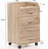 Rollcontainer WL5.749 40 x 70,5 x 33 cm Sonoma, Schreibtisch-Container Rollschrank 4 Schubladen, Moderner Schubladencontainer mit Rollen, Standcontainer Bürocontainer Beistellcontainer Bild 4