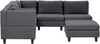 Beliani 'Unstad' Sofa, Dunkelgrau, Stoff, 72 x 228 x 228 cm, mit Ottomane, Rechts Bild 4