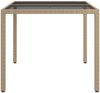 vidaXL Gartentisch 90x90x75 cm Gehärtetes Glas Poly Rattan Beige 316703 Bild 4