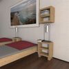 Nachttisch Nachtkommode Nachtkästchen mit Rückwand mit Zwischenboden Wandmontage ohne Türe Fichte Bild 2