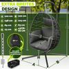 tillvex® Hängesessel mit Gestell Outdoor & wetterfester Abdeckung inkl. Befestigung | Hängekorb klappbar bis 150 kg | Hängesitz aus Rattan | Hängestuhl für Indoor Garten Balkon Terrasse Bild 2