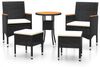 vidaXL 5-tlg. Garten-Lounge-Set Poly Rattan Schwarz 3058476 Bild 2
