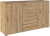 OTTO home Kombikommode Sideboard Schubladenkommode AGORDO mit Dekor- oder Hochglanzfront (in zwei Griff-Farben, Breite 120 cm), vier große Schubladen, mit insgesamt 4 Einlegeböden MADE IN GERMANY Bild 5