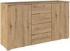 OTTO home Kombikommode Sideboard Schubladenkommode AGORDO mit Dekor- oder Hochglanzfront (in zwei Griff-Farben, Breite 120 cm), vier große Schubladen, mit insgesamt 4 Einlegeböden MADE IN GERMANY Bild 4