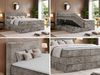 Boxspringbett TILION KING, Doppelbett 200 x 200 cm mit Stauraum & 7-Zonen Multipocket Matratze, inkl. Topper Visco - H4, Cord-Stoff Hellbraun Bild 2
