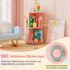 COSTWAY Kinderregal, Drehbares Bücherregal mit Hasen-Trennwänden, rosa Bild 2