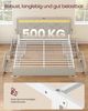 VASAGLE Doppelbettgestell, Bettgestell, 160 x 200 cm, LED, Metallbett, 4 Schubladen, Ladestation, verstellbares gepolstertes Kopfteil, cappuccinobeige Bild 4